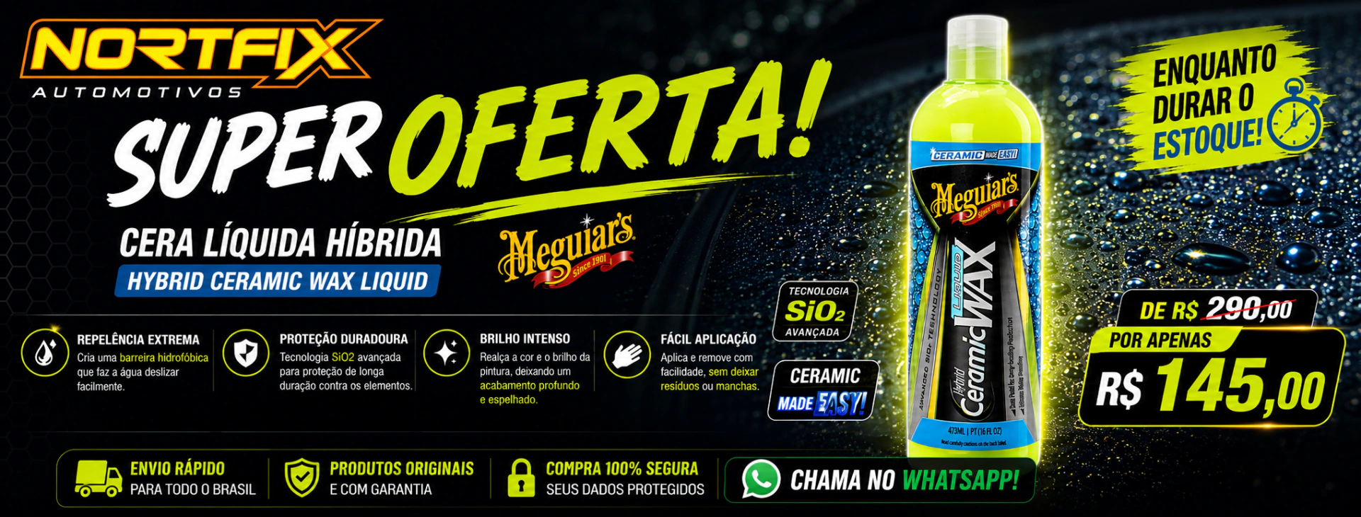 Arte promocional Meguiar's — conteúdo publicado na galeria do perfil